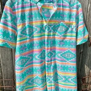 Chubbies Green and Pink Casual Button Down Shirt